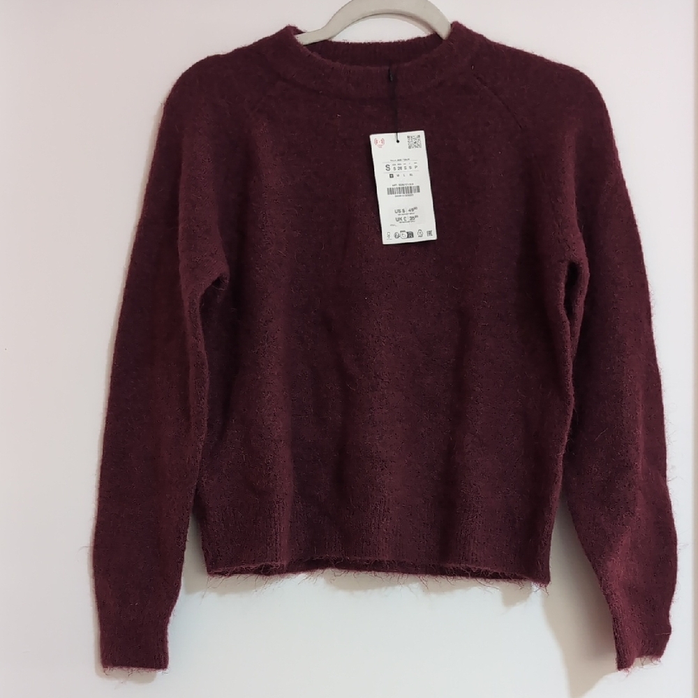 Zara Women's Burgundy Sweater NWT